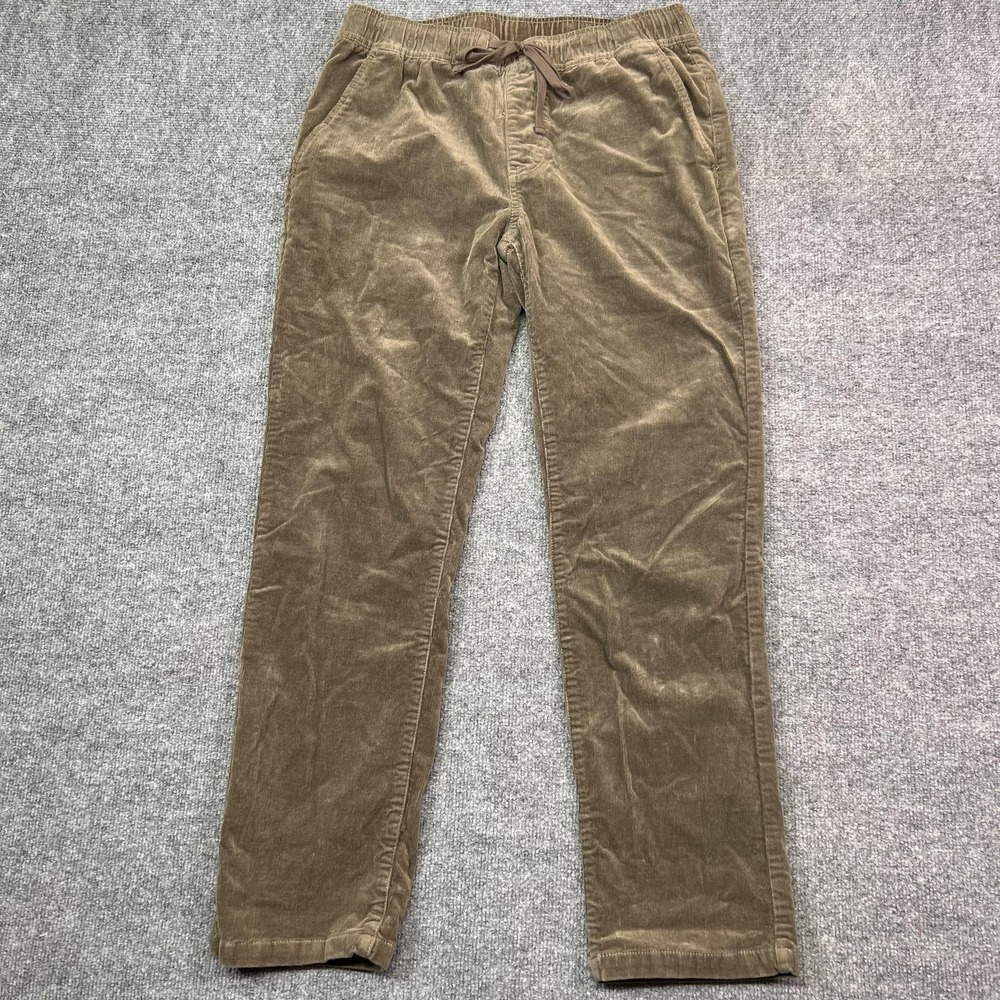 Katin Pipeline Pant Mens Large Brown Corduroy Slim Straight Elastic Waist 32x30